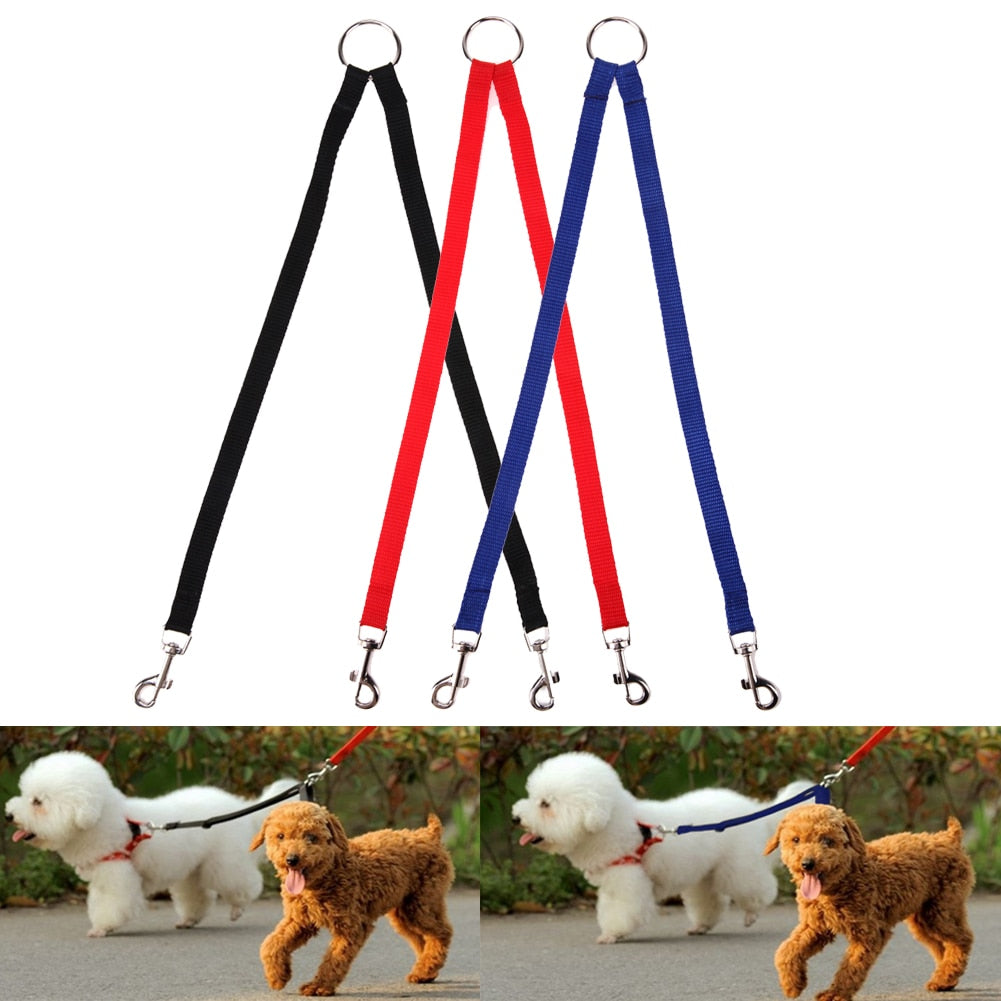 Nylon Pet Dog Coupler Leash Walking Lead Traction Rope for Two Dogs Collar Leading Puppy Leashes Dog Cats Supplies