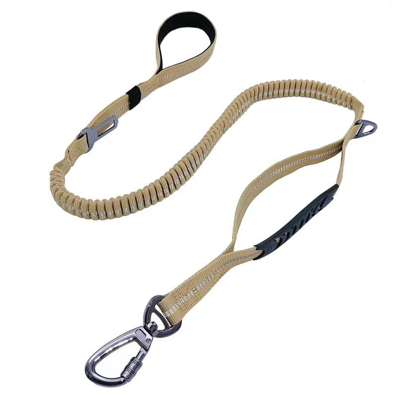 2.5*135CM New Pet Supplies Factory Elastic Dog Leash with Reflective Car Safety Belt for Dogs