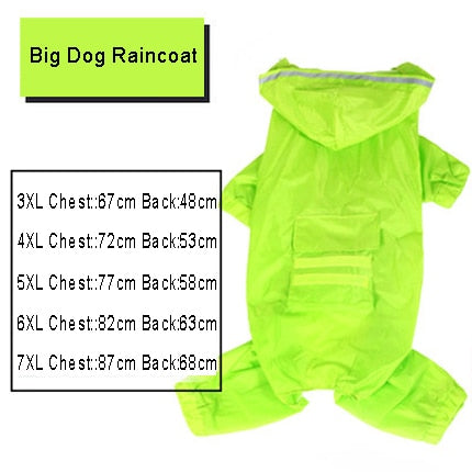 Dog Raincoat Jumpsuit Rain Coat for Dogs Pet Cloak Labrador Waterproof Golden Retriever Jacket