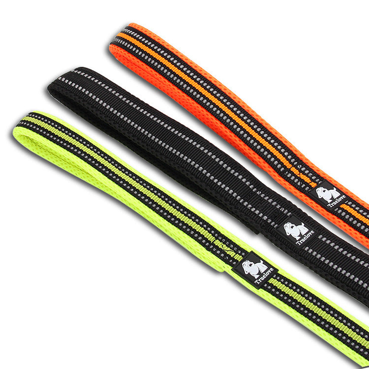 Color Fluorescent Pet Walking Leash Dog Leash Nylon Ribbon Suitable for All Kinds of Dogs