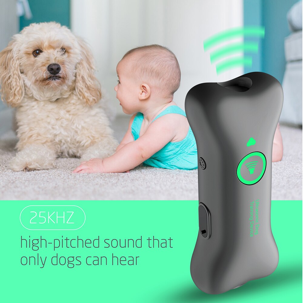 Ultrasonic Dog Repeller Rechargeable Anti Barking Pet Control Device Hand-Held Dogs Behavior Training Tool
