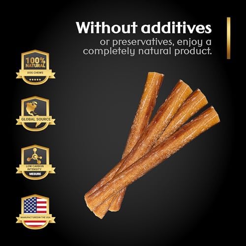 Woof Nific Straight Bully Sticks for Dogs – Natural Beef Chew