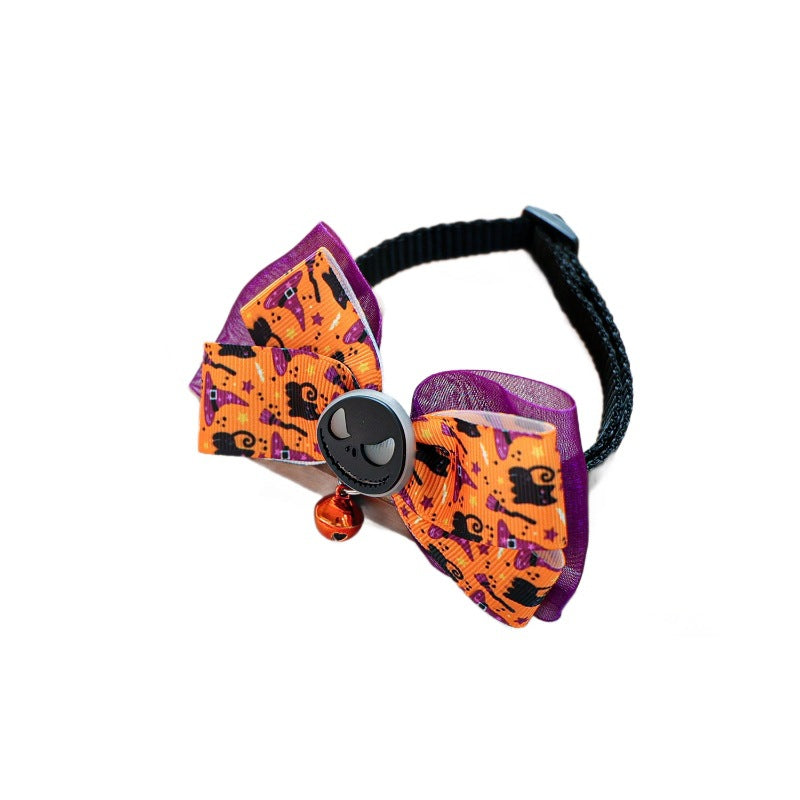 Pet Accessories Halloween Cat Dog Decoration Collar Funny Glow-in-the-Dark Skull Dog Bow Tie Collar