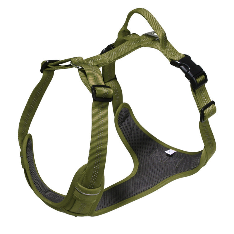 Breathable Reflective Dog Harness Vest, Outdoor No-Pull Escape-Proof Harness with Leash for Large & Medium Dogs