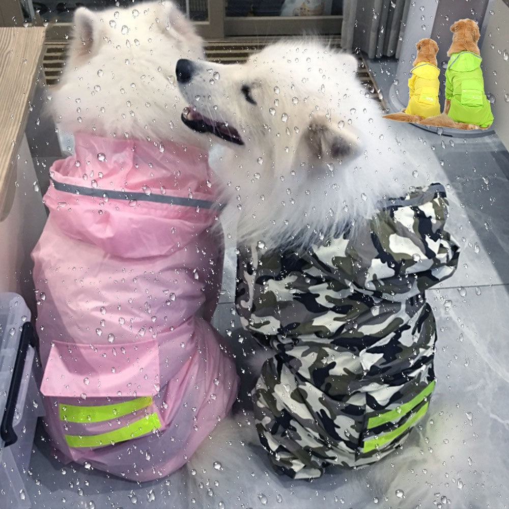 Dog Raincoat Jumpsuit Rain Coat for Dogs Pet Cloak Labrador Waterproof Golden Retriever Jacket