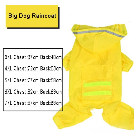Dog Raincoat Jumpsuit Rain Coat for Dogs Pet Cloak Labrador Waterproof Golden Retriever Jacket