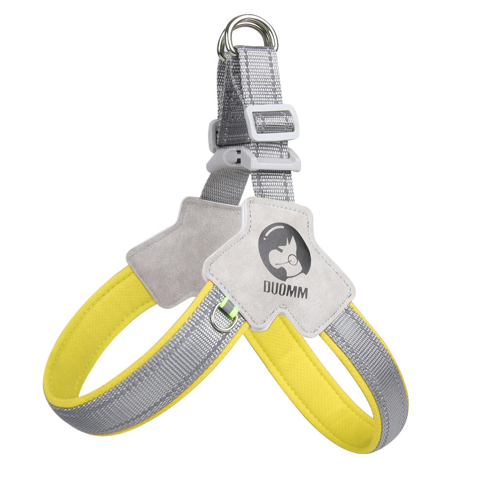 Dog Harness Chest Strap for Small and Medium Dogs, Reflective Leash for Outdoor Walking, Anti-Pull Design for Corgi, Bichon