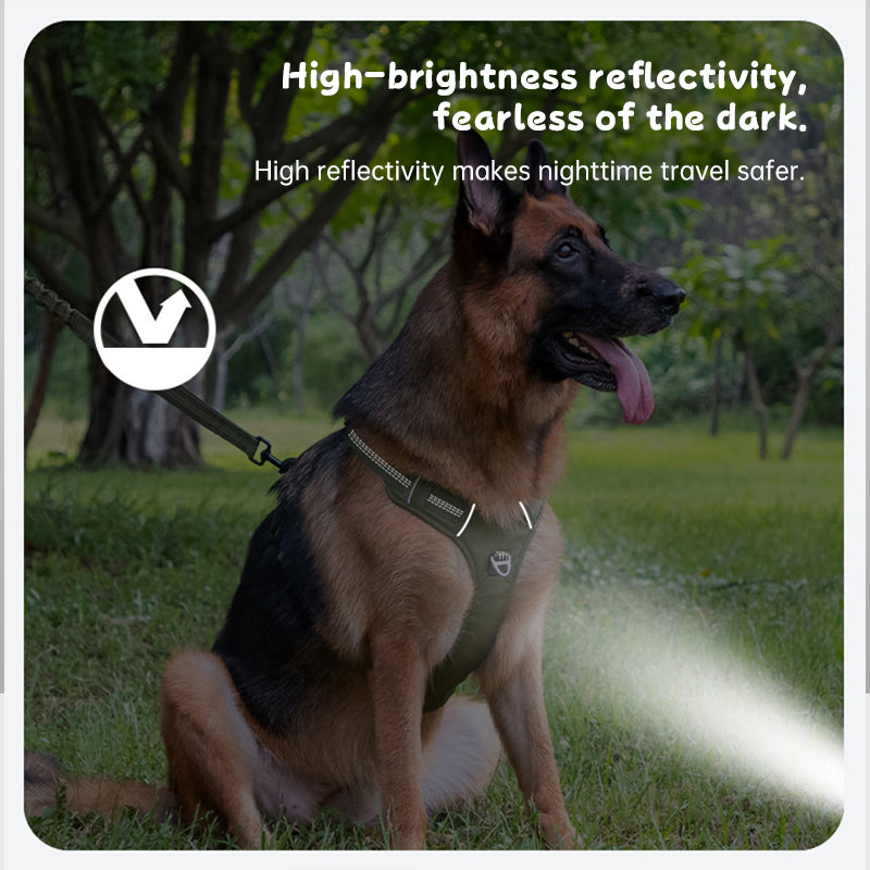 Breathable Reflective Dog Harness Vest, Outdoor No-Pull Escape-Proof Harness with Leash for Large & Medium Dogs