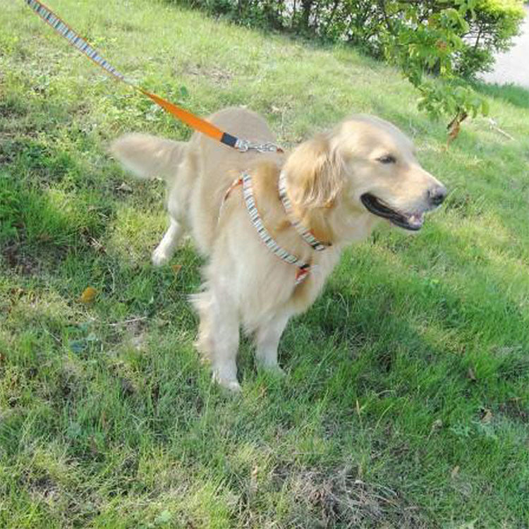 New Pet Supplies Dog Striped Nylon Chest And Back (Including Leash) Cover