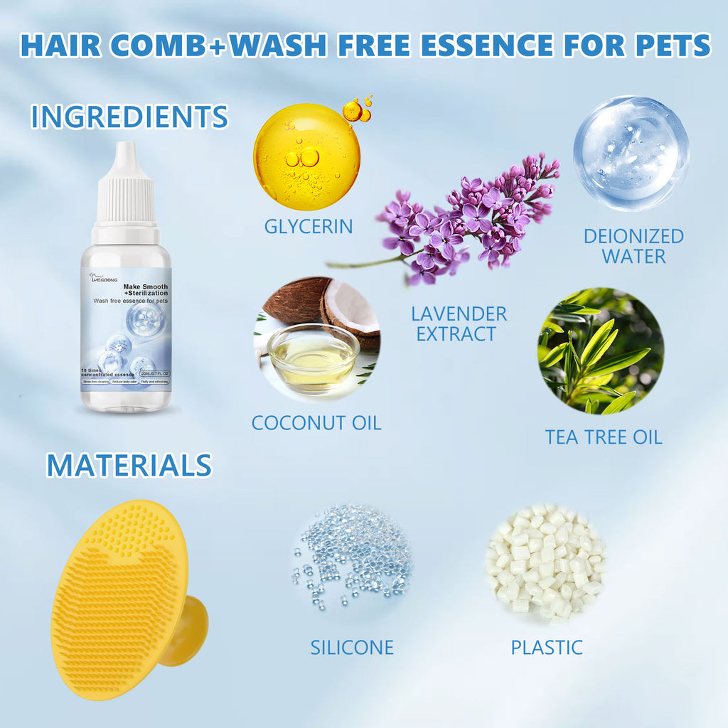 Pet Leave-In Serum Set For Cats And Dogs To Clean Hair Fluffy, Soft And Fragrance Care Essence