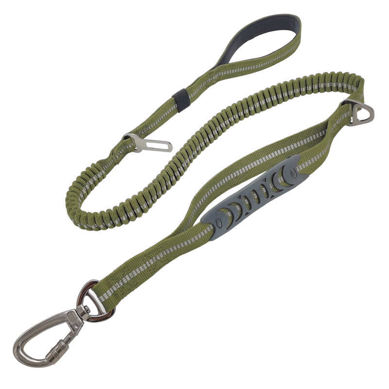 2.5*135CM New Pet Supplies Factory Elastic Dog Leash with Reflective Car Safety Belt for Dogs