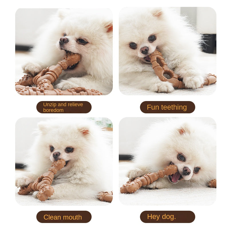 Dog Toy Bone-Shaped Chew Stick Durable Teeth Cleaning Self-Entertainment Toy for Small and Medium Dogs