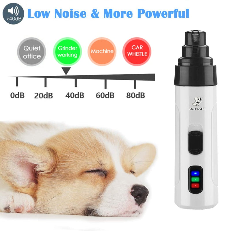 Dog Nail clipper for dogs nail clippers pet grinder short unhas gato for cats Nail Clipper USB Animal Grooming Trimmer Low Noise