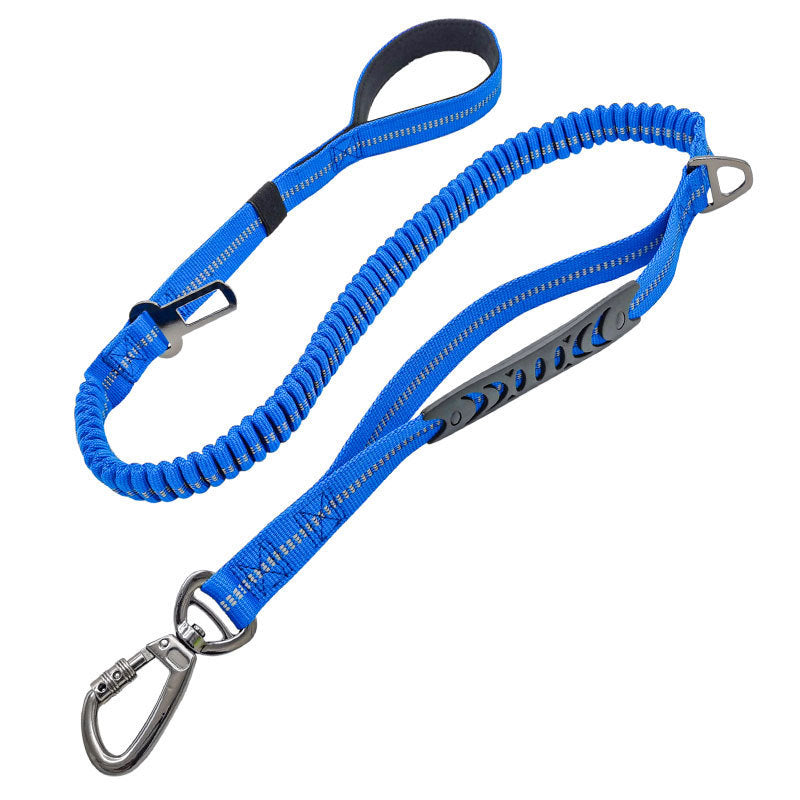 2.5*135CM New Pet Supplies Factory Elastic Dog Leash with Reflective Car Safety Belt for Dogs