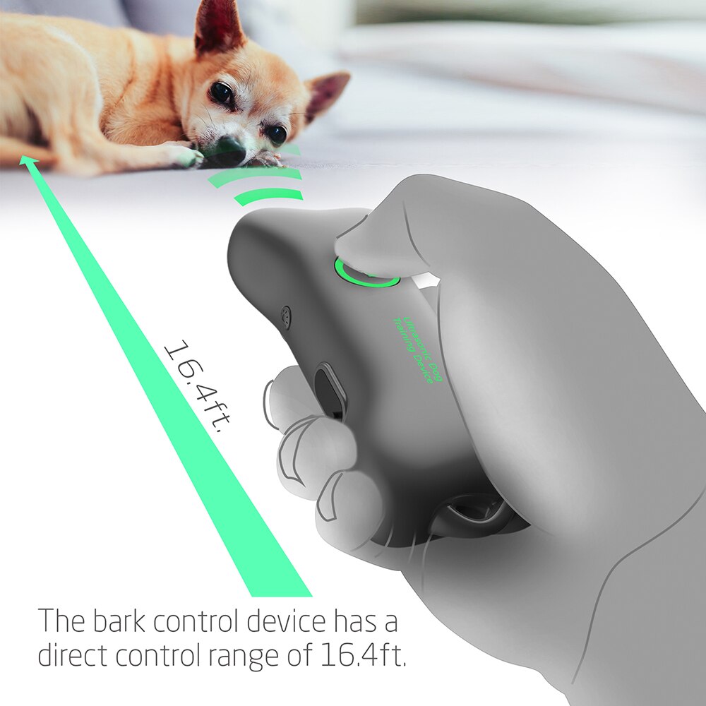 Ultrasonic Dog Repeller Rechargeable Anti Barking Pet Control Device Hand-Held Dogs Behavior Training Tool