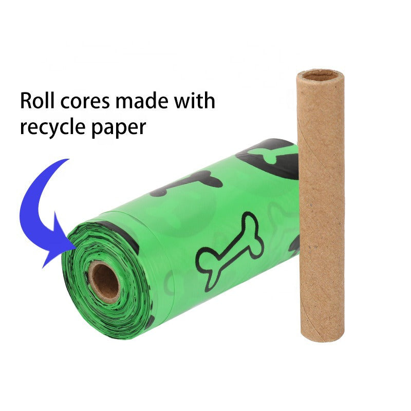 Orange and green pet garbage bags for dogs to pick up feces and defecate