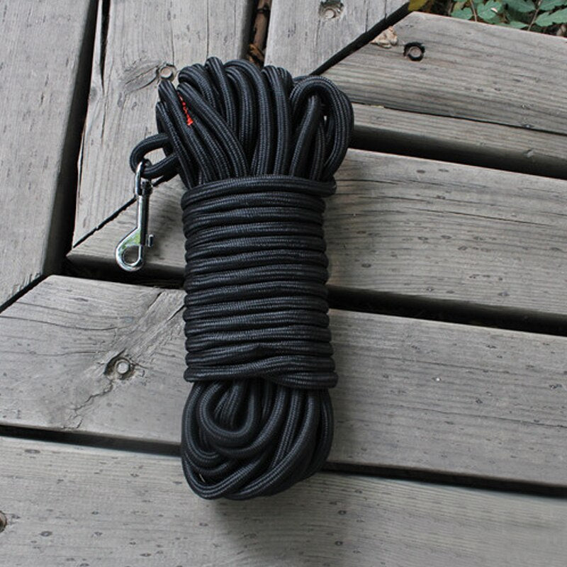 Black Nylon Dog Leash Long Tracking Round Rope Outdoor  Walking Training Pet Lead Leashes For Medium Large Dogs 5M/10M/15M