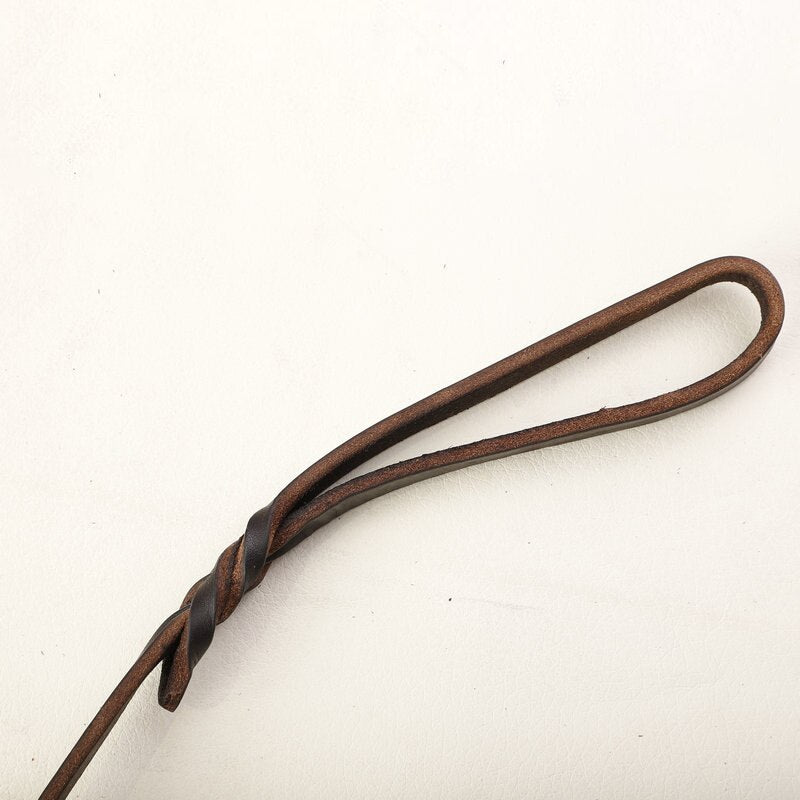 Real Leather P Chain Large Dog Leash Slip Collar pet Walking Lead Genuine Leather Dog Traction Rope For small Medium Big Dogs