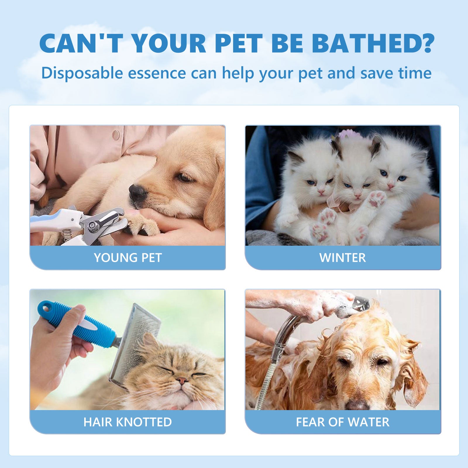 Pet Leave-In Serum Set For Cats And Dogs To Clean Hair Fluffy, Soft And Fragrance Care Essence