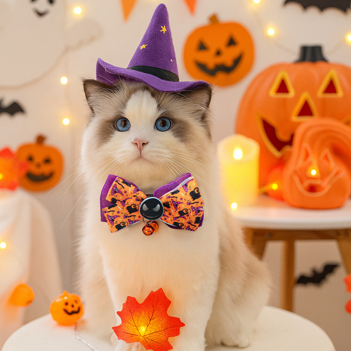 Pet Accessories Halloween Cat Dog Decoration Collar Funny Glow-in-the-Dark Skull Dog Bow Tie Collar