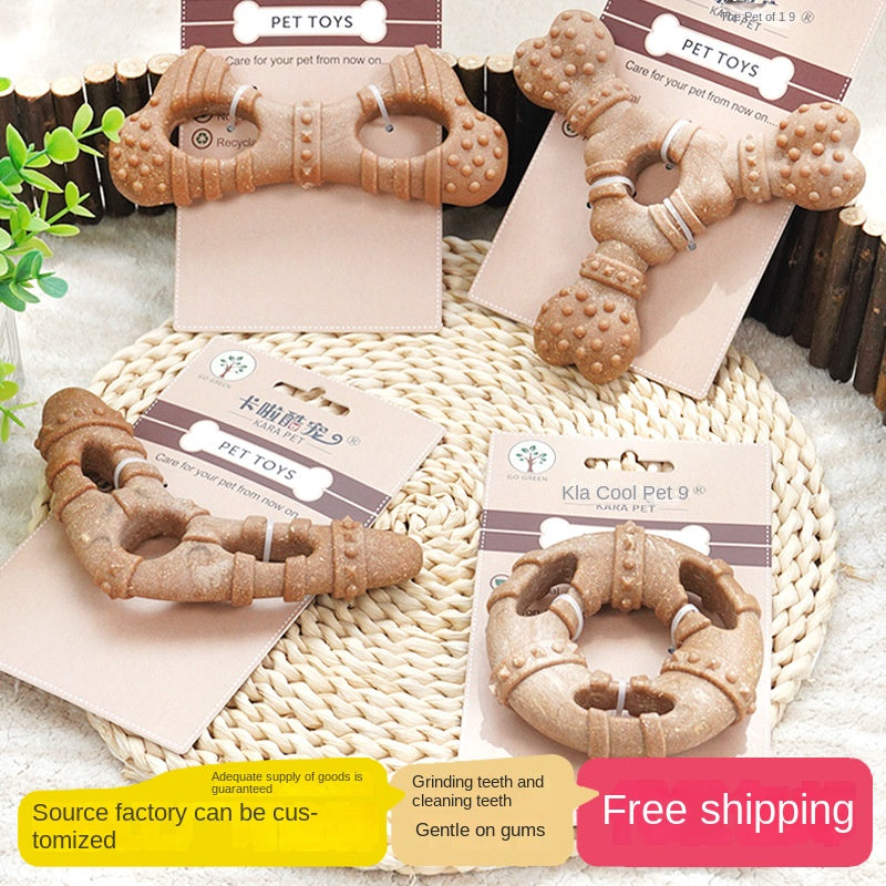 Dog Toy Bone-Shaped Chew Stick Durable Teeth Cleaning Self-Entertainment Toy for Small and Medium Dogs