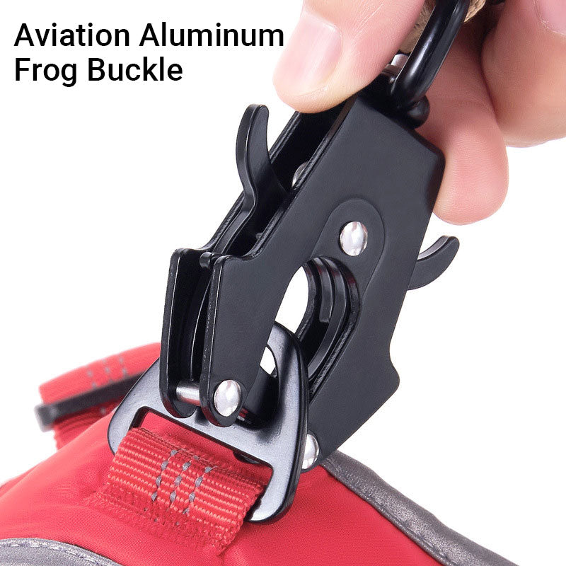 Reflective Explosion-Proof Punching Medium And Large Dogs Frog Buckle Khaki Tactical Car Tow Rope