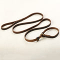 Real Leather P Chain Large Dog Leash Slip Collar pet Walking Lead Genuine Leather Dog Traction Rope For small Medium Big Dogs