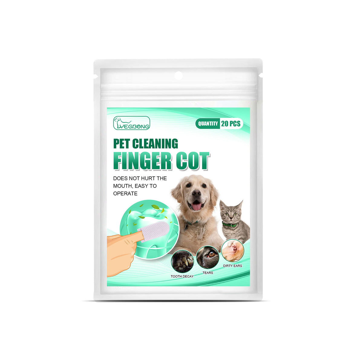 Pet Tooth Cleaning Finger Sleeves for Dogs and Cats Oral Hygiene Care
