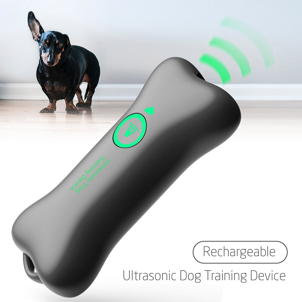 Ultrasonic Dog Repeller Rechargeable Anti Barking Pet Control Device Hand-Held Dogs Behavior Training Tool