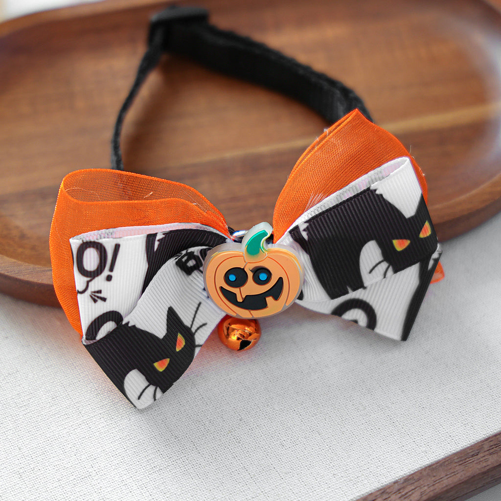 Pet Accessories Halloween Cat Dog Decoration Collar Funny Glow-in-the-Dark Skull Dog Bow Tie Collar