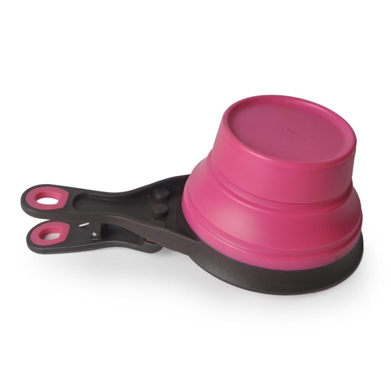 Multifunctional Folding Silicone Dog Bowl Feeder Portable Pet Food Container Measuring Cup Spoon Dogs Feed Storage Tool