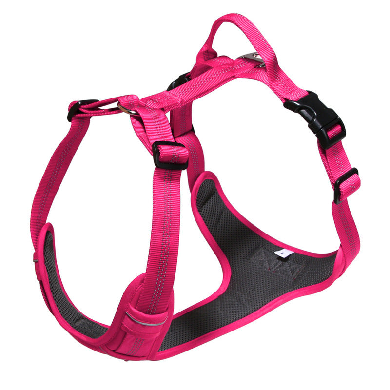 Breathable Reflective Dog Harness Vest, Outdoor No-Pull Escape-Proof Harness with Leash for Large & Medium Dogs