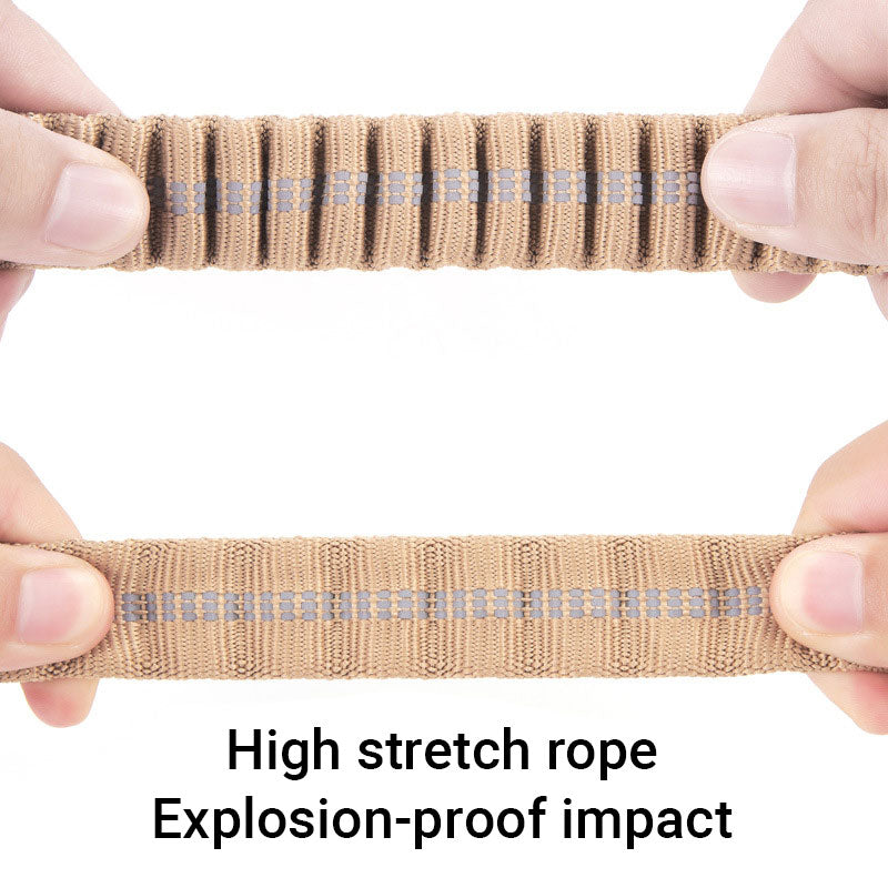 Reflective Explosion-Proof Punching Medium And Large Dogs Frog Buckle Khaki Tactical Car Tow Rope