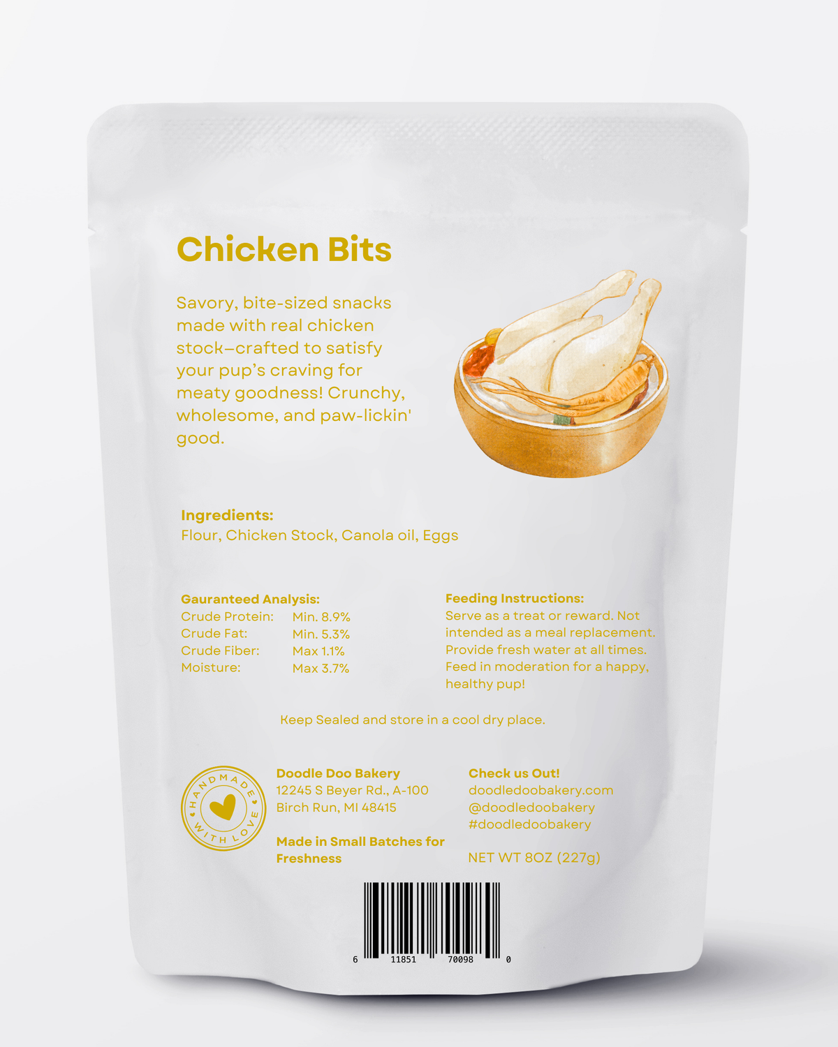 Homemade Dog Treats - 🍗 Chicken Bits Dog Biscuits 1/2lb